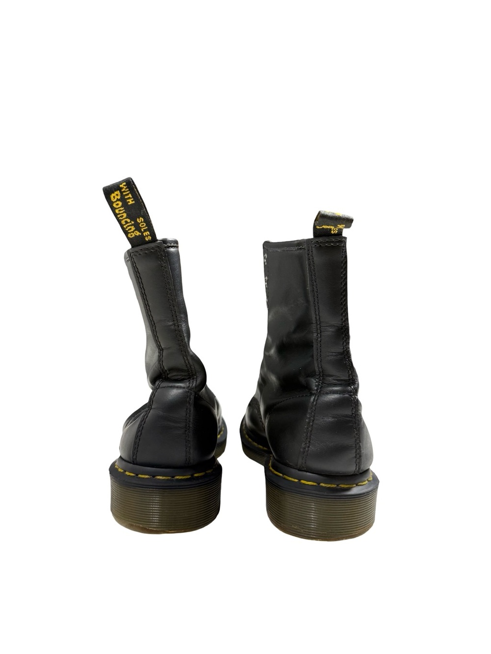 Dr. Martens 11821 Black Smooth Leather Lace Up Boots Combat Grunge Men 8 Women 9 - Picture 4 of 11
